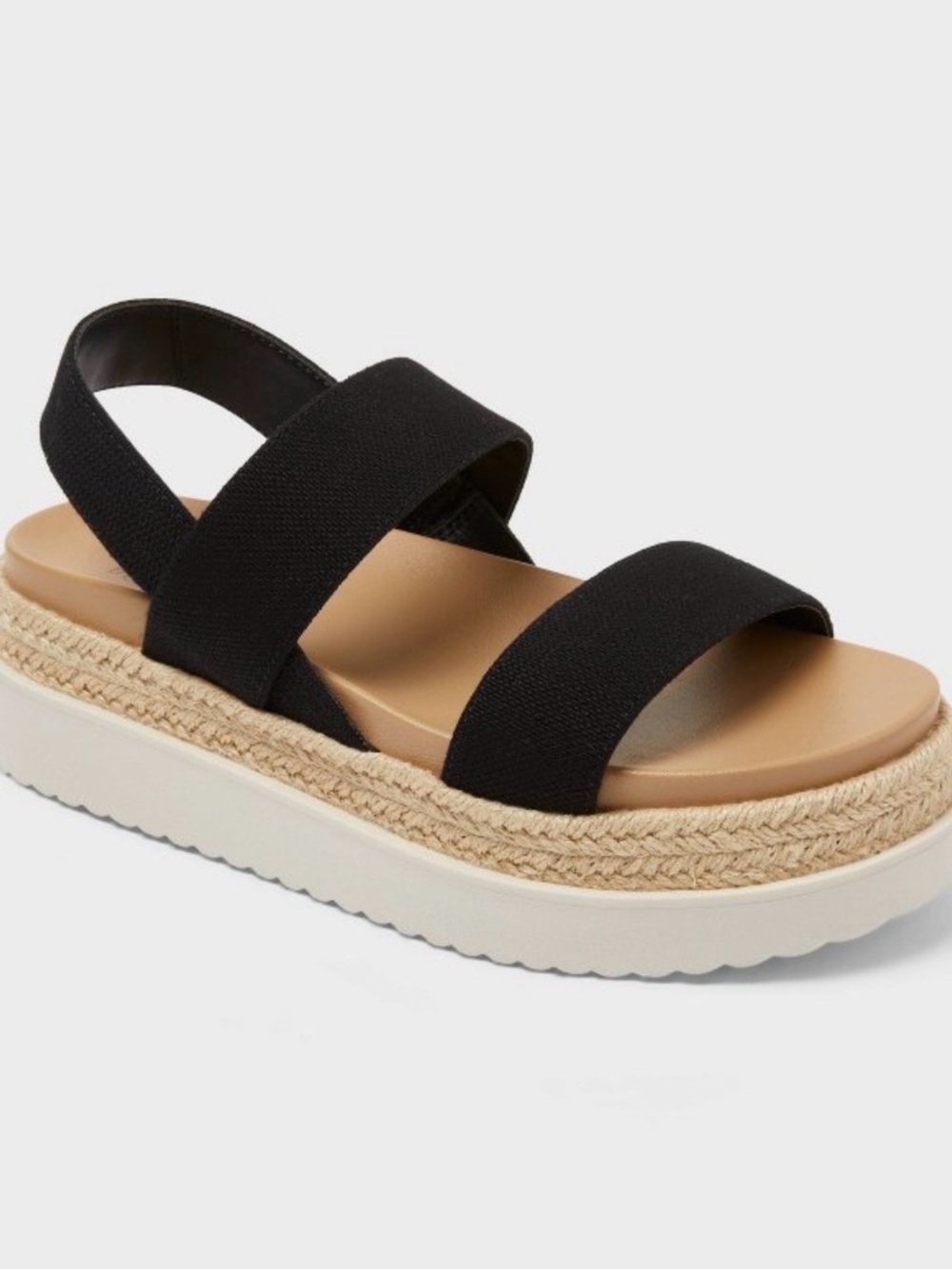 wild fable (Target) Black Platform Espadrille Sandals with Tan Footbed 8.5M